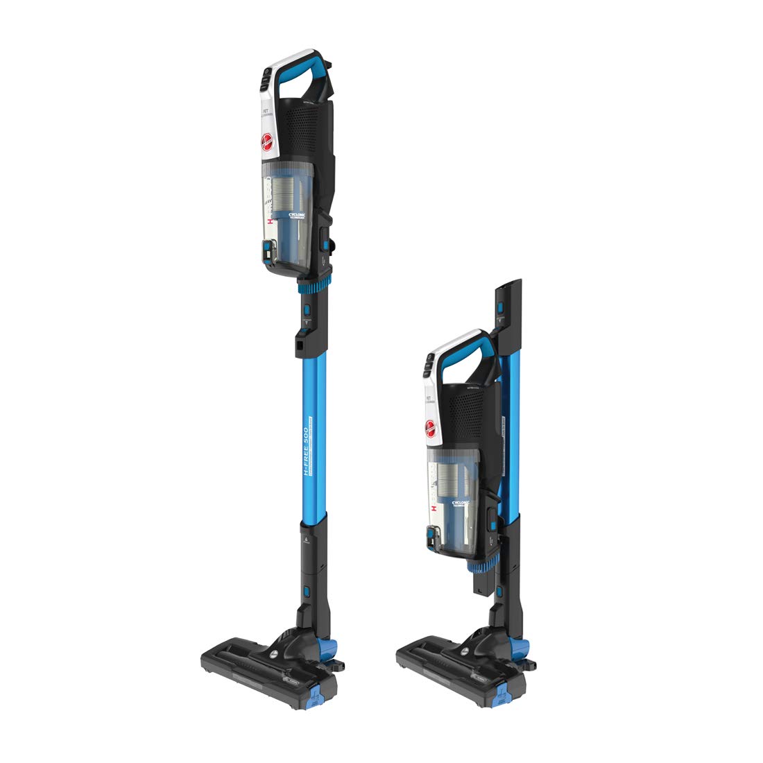 Hoover H-FREE 500 Pets Cordless Vacuum Cleaner with Ultra Lightweight, Compact Design, Pet Configuration, 40-minute Battery Capacity, and Turbo Boost for Tough Dirt 1.5 Litre Blue/Black