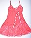 ADOREJOY Women's Lace Babydoll Lingerie Set(XL,Watermelonred)