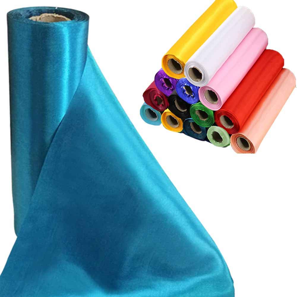 Time to Sparkle 29cmx20m (Turquoise) Satin Roll Sash Fabric Chair Cover Bows Table Runner Sashes Swags for Wedding Party