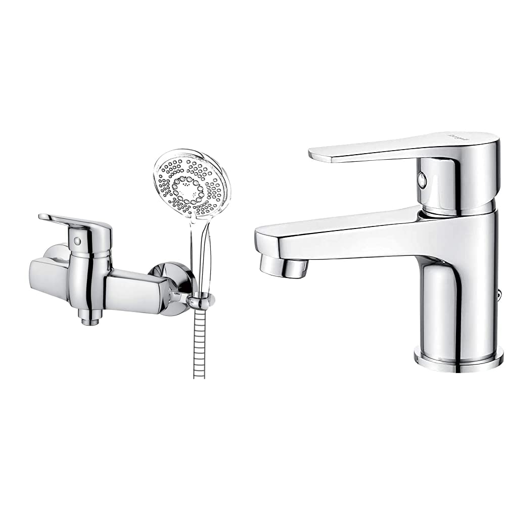 Ibergrif-Roma-Grifo-de-Ducha-con-Soporte-de-Ducha-Mezclador-Monomando-de-Ducha-sin-Alcachofa-y-Manguera-Grifo-Bano