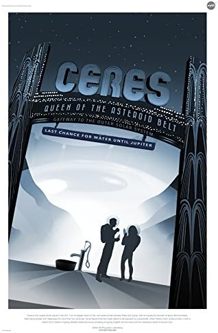 Ceres: Queen of The Asteroid Belt - NASA JPL Space Tourism Travel Poster 24" x 36" (Unframed) Certified Made with 200 Year Lifespan Archival Inks