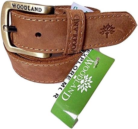 WOODLAND OM INTERNATIONAL Men's Leather Belt (Brown_34)