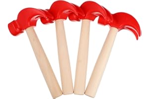 UPKOCH 4Pcs Mini Wooden Hammer Toy for Kids Small Pretend Play Mallet Simulated Pounding Tool for Toddler Cracking Chocolate 