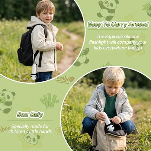 LOVERUIS Kid Rechargeable LED Flashlight, LED Flashlight for Boys and Girls, Funny Flashlight Suitable for Camping and Outdoor Exploring, Birthday Gift (Torch Panda)