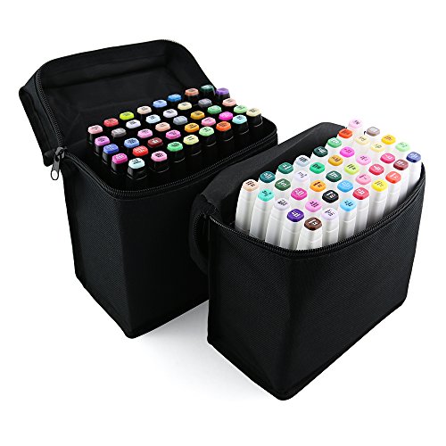 XCSOURCE 40pcs Color Marker Pen Set Alcohol Twin Tip Broad Fine Point for Art Sketch Graphic Black Body TH259