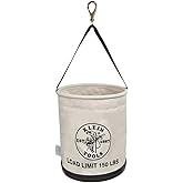 Klein Tools 5109SLR Canvas Bucket, All-Purpose Tool Bucket with Plastic Bottom with Drain Holes, Load Rated Up to 150-Pounds