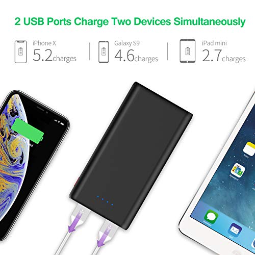 Portable Charger 25800mAh Power Bank【Newest Contrast Color Design】 High Capacity External Battery Pack with 2 USB Output & LED Status Indicators Compact Phone Charger for Smartphones, Tablet and More