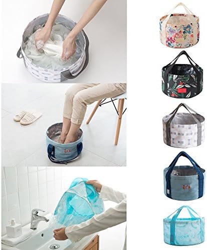 Premium Collapsible Bucket Compact Portable Folding Water Container Multifunctional Collapsible Portable Travel Outdoor Wash Basin Folding Bucket For Camping Hiking Travelling Fishing (White)
