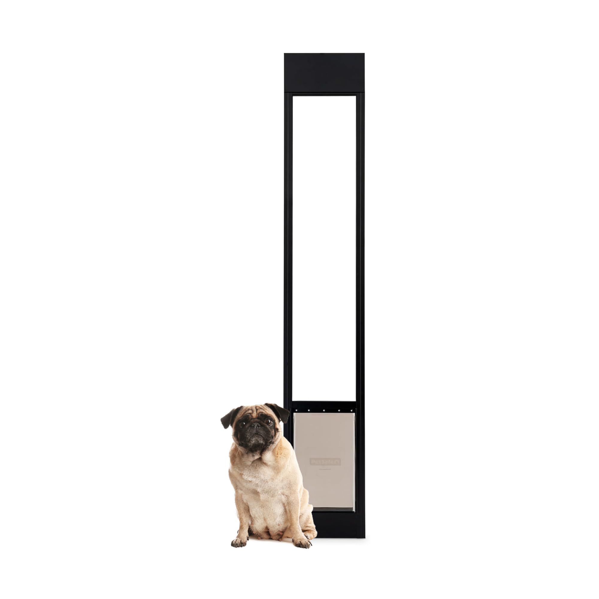 Photo 1 of PetSafe Sliding Glass Pet Door - No-Cut DIY Install Doggy Door for Renters - Aluminum Frame - Adjustable Height 75 7/8" to 80 11/16" - Ideal for Medium Dogs Up to 40 lb - Black