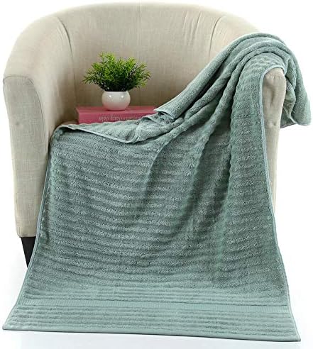 WUGEE Bamboo Fiber Towel Soft and Thick Wavy Towel Soft Gift@Green_70140