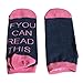 Bepo Unisex Cotton Soft IF You Can Read This Please Bring Me Some Ankle Crew Socks Knitting Word Pink Blue, One Size