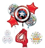 Mayflower Products The Ultimate Avengers Super Hero 4th Birthday Party Supplies and Balloon Decorations