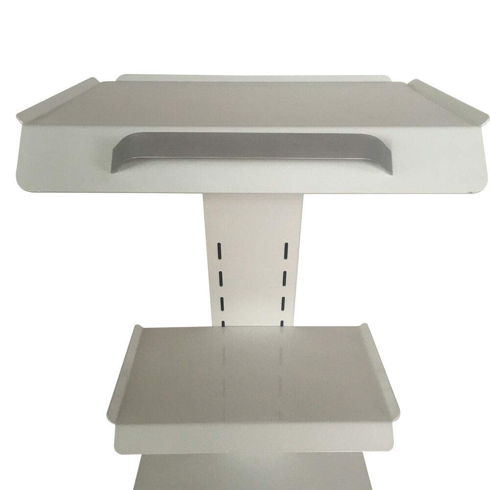 Multi-Function Metal Built-in Socket Tool De-ntal Lab Mobile Cart Trolley 3 Layers Salon Roller Beauty Instrument Tray Rolling Cart With Silent Foot Brakes (Off-white): Beauty