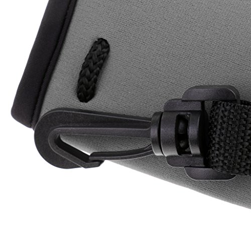 MagiDeal Neoprene Insulated Sport Water Bottle Cover Pouch Sleeve Bag Holder with Hook Clip - Gray, 6.4x17.5CM