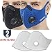 Moho Dust Filter, Upgrade Version Activated Carbon Dust Filter Wind Foggy Haze Dust Filter Motorcycle Bicycle Cycling Ski Half Face Filter for Outdoor Activities (Sapphire+Atrous)