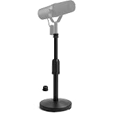 YIBEICO Adjustable Desktop Mic Stand for Shure SM7B/SM7DB，Weighted Base | Table Mic Stand with adjustable height and weighted base for recording, interviews and dictation