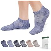 Bulinlulu Diabetic Socks for Women Men Size 7-9 9-11, 6 Pairs Bamboo Viscose Non Binding Diabetic Ankle Low Cut Socks