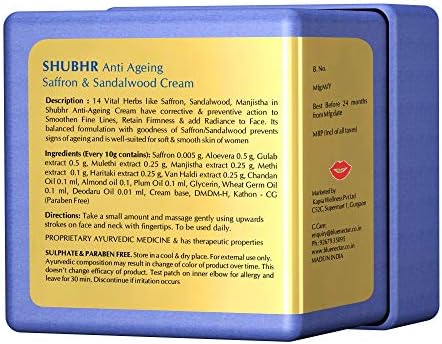 blue nectar ayurvedic anti ageing saffron and sandalwood face cream