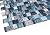 Glossy Blue and Blue Stone Random Brick Cubes Pattern Glass Mosaic Tiles for Bathroom and Kitchen Walls Kitchen Backsplashes