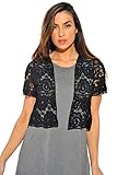 401148-Blk-L Just Love Bolero Shrug / Women Cardigan,Black Paisley Crochet,Large,Black Paisley Crochet,Large