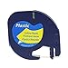 Anycolor 2 Pack Compatible DYMO LetraTag Tape 91332 (91202 91222 59423 S0721620) Black Print on Yellow Plastic Label Tape (1/2