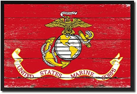 US Marine Corps Military Shabby Chic Flag Gift Ideas Home Decor Office Wall Art Canvas Print Picture Frames 13" x 19"