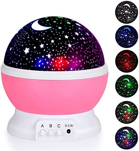 Stripsun Star Night Light Projector, Baby Night Lights with 8 Colors & 4 LED Heads, 360 Degree Rotating Star Projector for Kids, Children Bedroom
