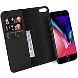 iPhone 7 8 Plus Wallet Case ZOVER Detachable Genuine Leather Luxury Series Support Wireless Charging Magnetic Car Mount Holder Kickstand Feature Card Slots Magnetic Closure Gift Box Black