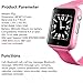 Smartwatch, Bluetooth Smart Watch Phone Wristwatch with Pedometer Camera SMS SNS Sync Music Player SIM Card Slot for Android iPhone (Partial Functions) Women Girls (Pink)