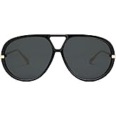 DYSAKER Retro Oversized Aviator Sunglasses for Women & Men, Trendy Round Big Sun Glasses Vintage Shield Shades UV Protection