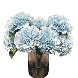 SODIAL(R) Artificial Hydrangea Flower 5 Big Heads Bouquet (Diameter 7