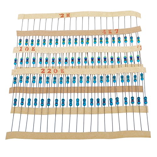 Longruner Metal Film Resistors Kit 1 ohm-10M ohm 1/4W 64 Values 1280PCS Resistors Assortment Kit Assorted Set Low Noise LK05 - Thumbnail 2