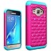 J1 Case, Galaxy Amp 2 Case, Galaxy Express 3 Case, NOKEA Studded Rhinestone [Shock Absorption] Hybrid Armor Defender Protective Case Cover for Samsung Galaxy J1 2016/Amp 2/Express 3 (Rose Aqua)