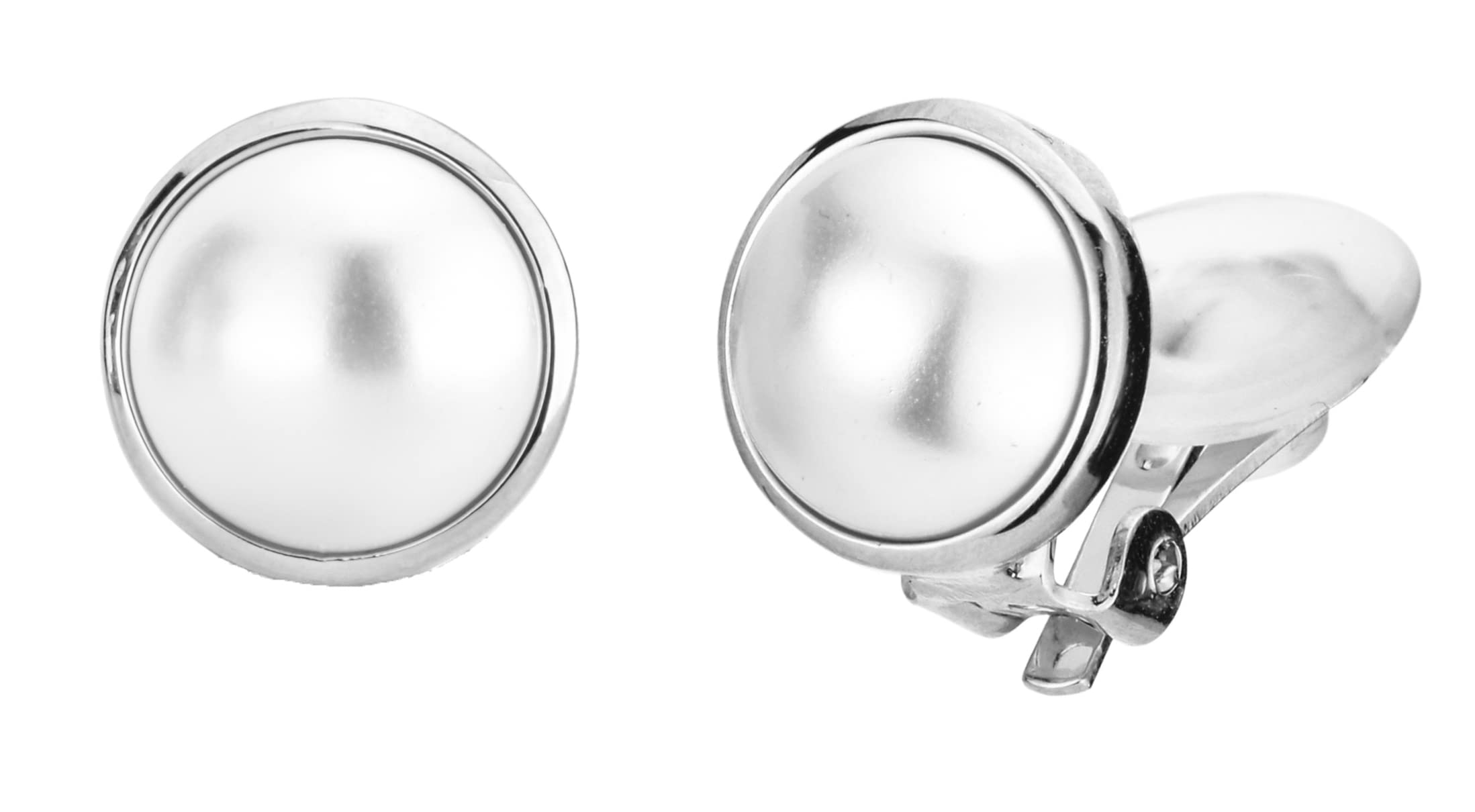 Traveller® Clip-On Earrings with Pearl 10 mm Platinum-Plated # 113365