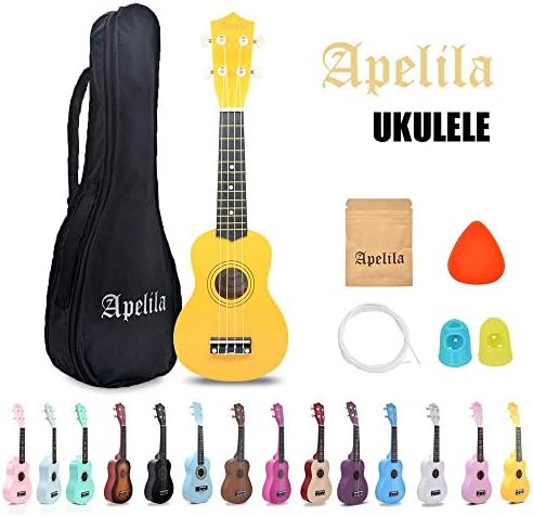 Soprano Ukulele for Beginners 21 inch Mini Guitar Musical Instrument with Pack Kit (21 inch, Yellow)