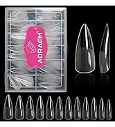 AORAEM Clear Stiletto Nails,360Pcs 12 Size Full Cover Soft Nail Tips Fake Artificial Nails Sharp ...