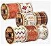Decorative Autumn Harvest Fall Wire-Edged Ribbon, 3-yd. Spools, 7-ct Set