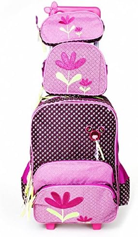Trolley School Bag Rolling Backpack Luggage Sets with Wheels Lunch Bag for Girls 3PCS