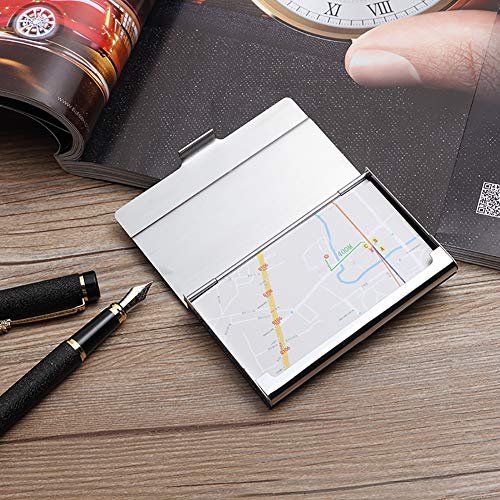 3 Pack Business Name Card Holder Professional Business Card Case, Leather Pocket Card Holder Wallet, Slim Metal Name Card Case for Men, Women