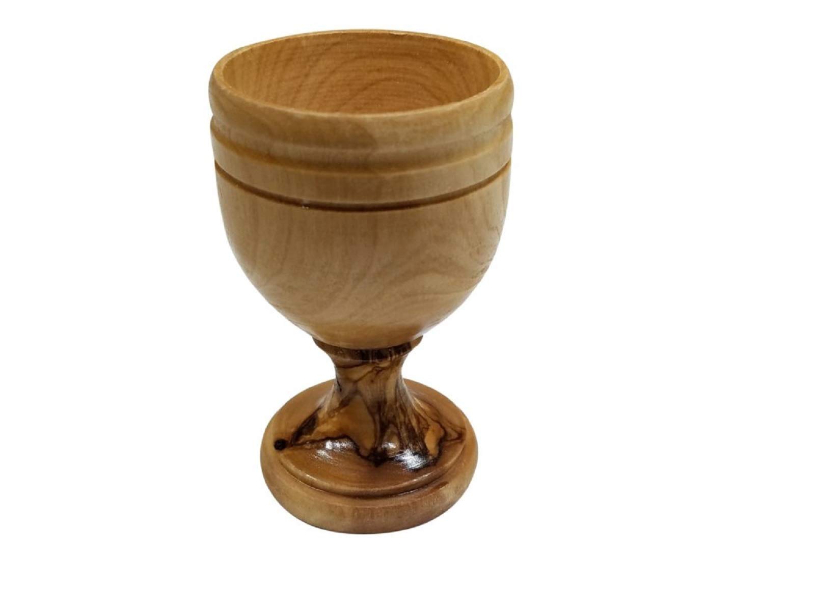 (7cm ) - Communion Holy Land Wine Cup Chalice Olive Wood Goblet by Bethlehem Gifts TM (7cm )