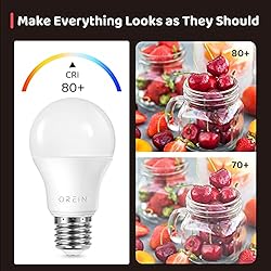 OREiN A19 LED Light Bulb, Enclosed Fixture