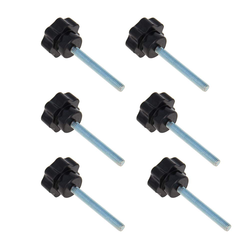 Othmro M6×50mm Male Thread Clamping Knobs Grip, 6pcs Thumb Screws Star Head Handle Knobs Tightening Screw Bakelite Knob