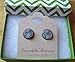 Summerfield Collection Antiqued Gold-tone Faux Druzy Stone Stud Earrings 12mm (Gray)