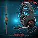 Etekcity Comfortable H5GX Over Ear Stereo Professional Headphone Headset with Mic, LED Light & Adjustable Headband, for PC & MAC (Black&Red)