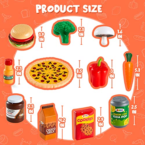 JOYIN 200 Pieces Kids Play Food Deluxe Pretend Food Set Play, Toy Food