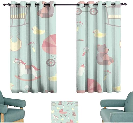 Amazon Co Jp 暖かいファミリーカーテン 子供用 シームレス 秋 クルミ リス イラスト 背景パターン プライバシー保護 55 Wx39 L ホーム キッチン