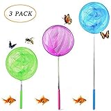 CC&SS Telescopic Butterfly Net Catching Bugs Insect Small Fish Extendable from 6.8’’ to 34’’ Inch for Kids (3 Pack)