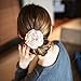 LOVEF Jewelry Women Girl 6pcs（Mixed Color Cloth Rose Flower Design Ponytail Holders Hair Tie Assorted Rope Rubber Bands Accessories