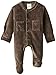 L'ovedbaby Unisex-Baby Newborn Organic Cotton Velour Footed Overall, Bark, 0-3 Months
