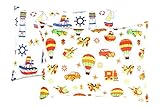 YourEcoFamily Toddler Pillowcases - 100% Certified Organic Cotton - Soft, Comfy, Naturally Hypoallergenic - Cars and Boats 2 Pack